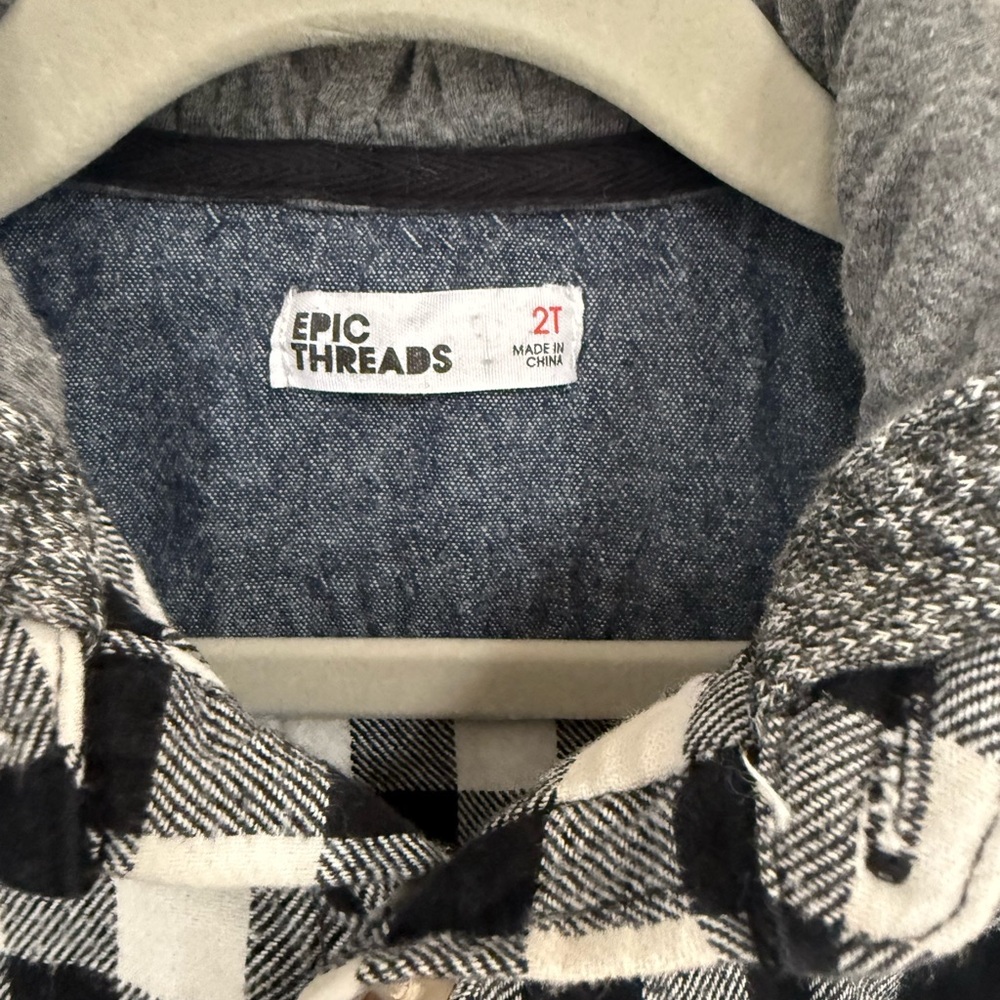 Epic Threads Black and White Plaid Button Down Shirt - Picture 2 of 3